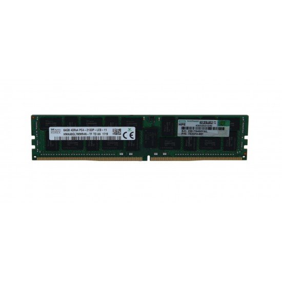 HP 64GB (1x64GB) Quad Rank x4 DDR4-2133 CAS-15-15-15 Load Reduced Memory Kit 726724-B21